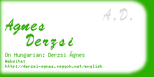 agnes derzsi business card
